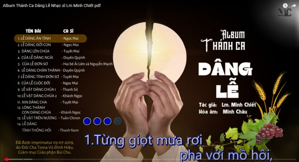Album Thánh Ca Dâng Lễ Nhạc sĩ Lm Minh Chiết