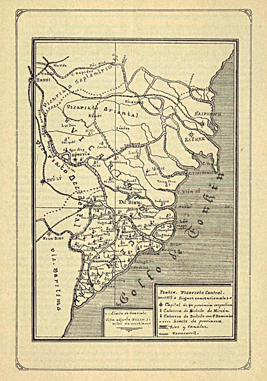 BẢN ĐỒ ĐỊA PHẬN BÙI CHU (ĐỊA PHẬN TRUNG) NĂM 1933